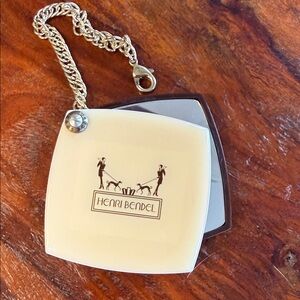 Henri Bendel Ivory and Black Compact Mirror, very nice condition